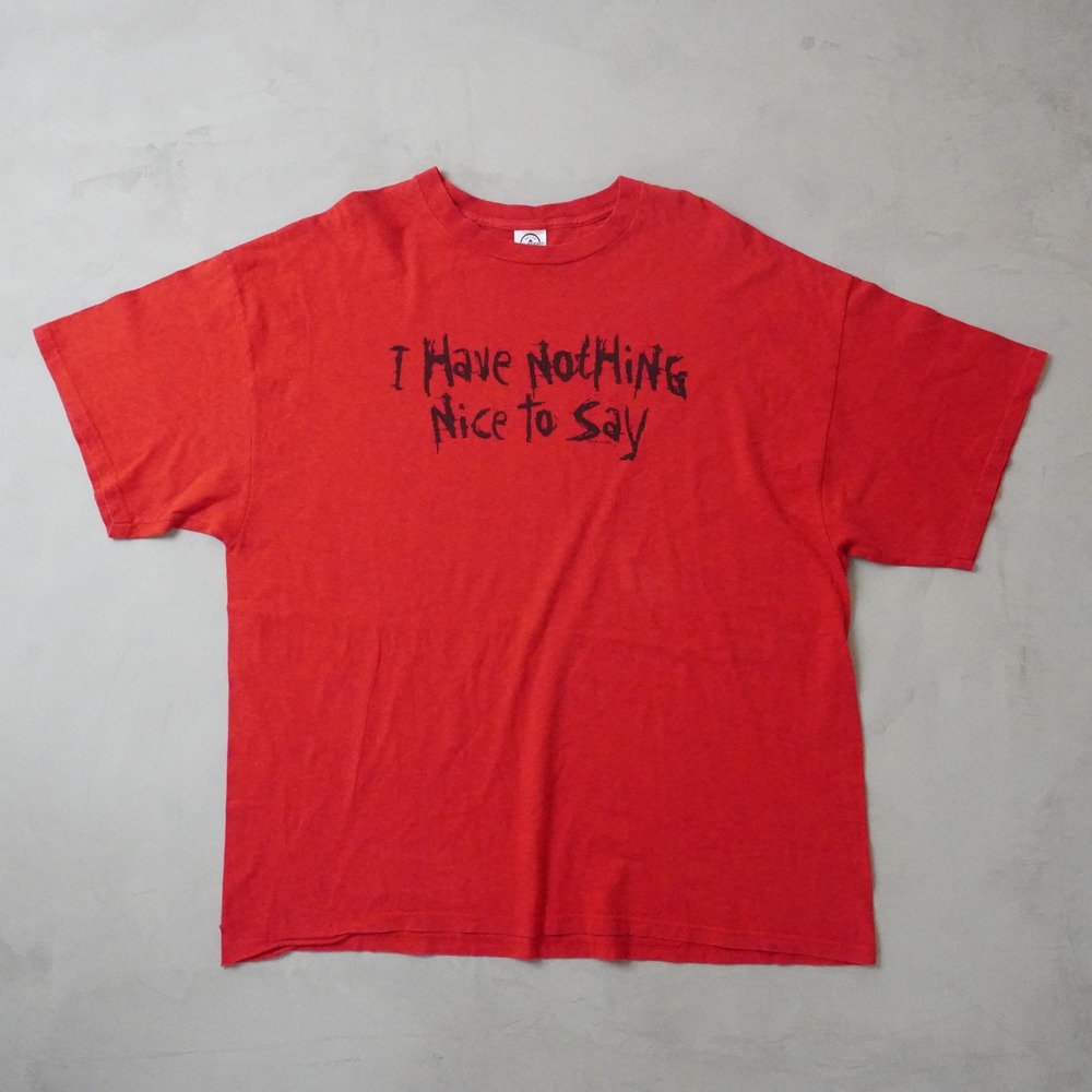 Vintage Funny I Have Nothing Nice to Say Graphic T-Shirt 2XL Mens Red Graphic